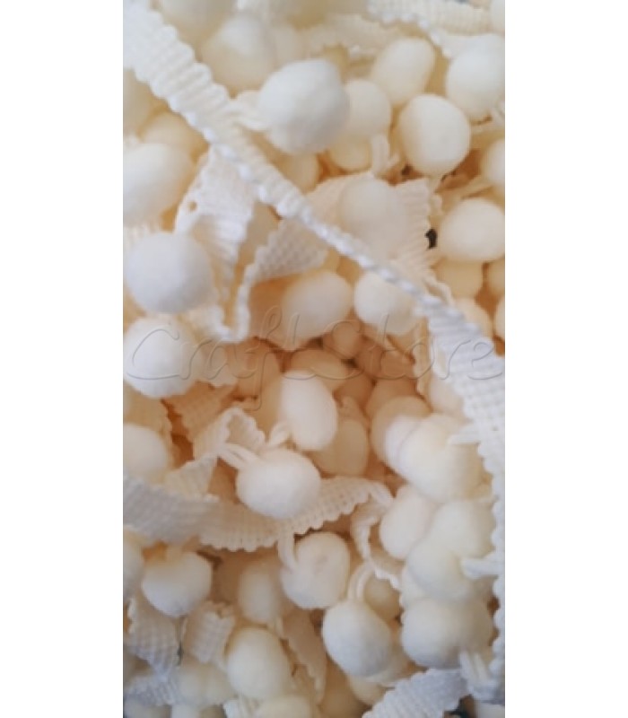 Tρέσα με Πον Πον Εκρού 1.2εκ. (ανά μέτρο)